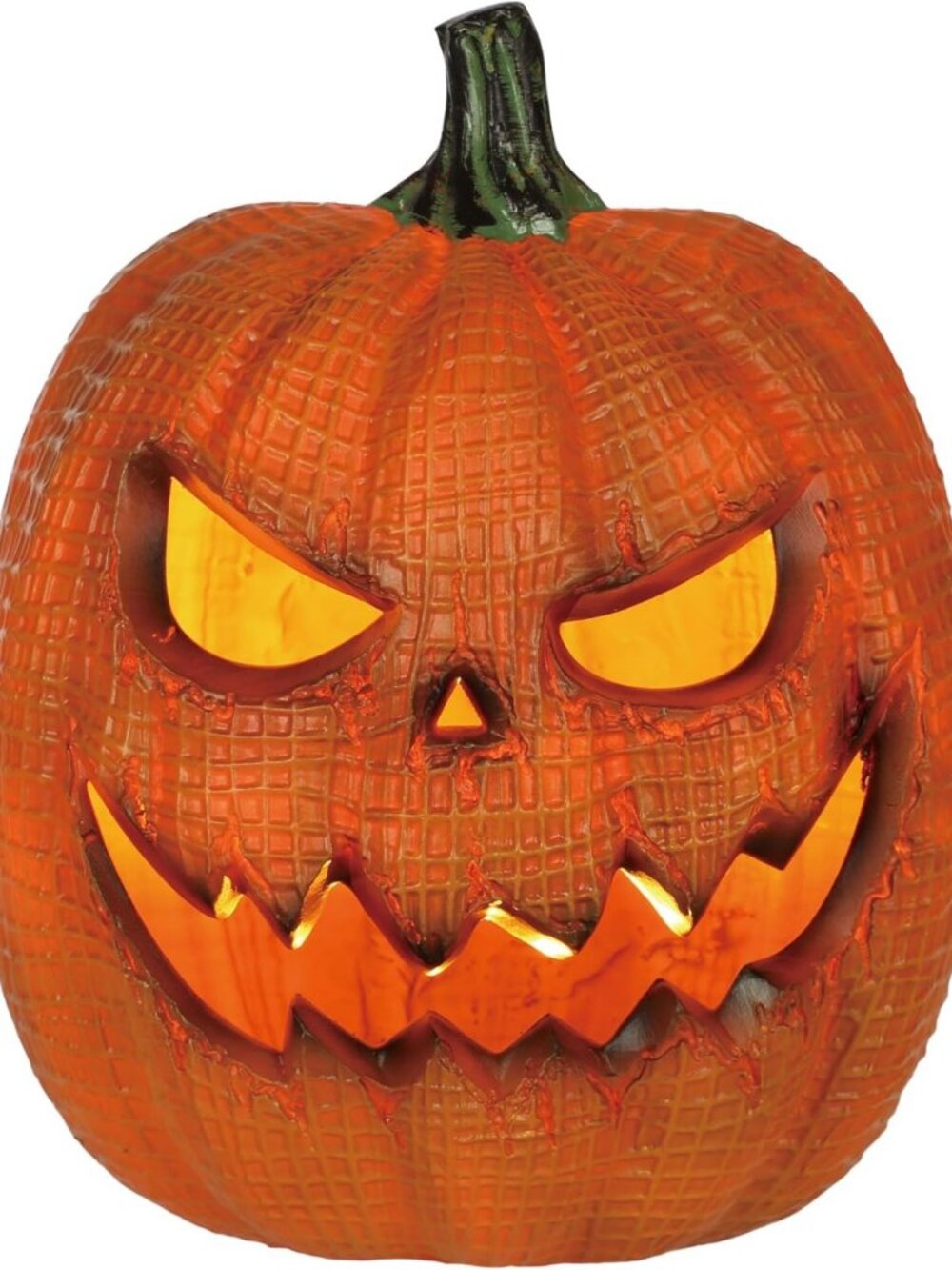 Glow-in-the-Dark 11" Eerie Light Up Pumpkin Decor for Halloween Festivities